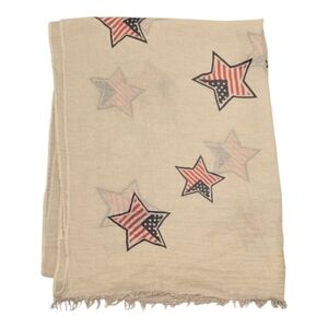 Mudd Patriotic Beige Scarf  Oblong